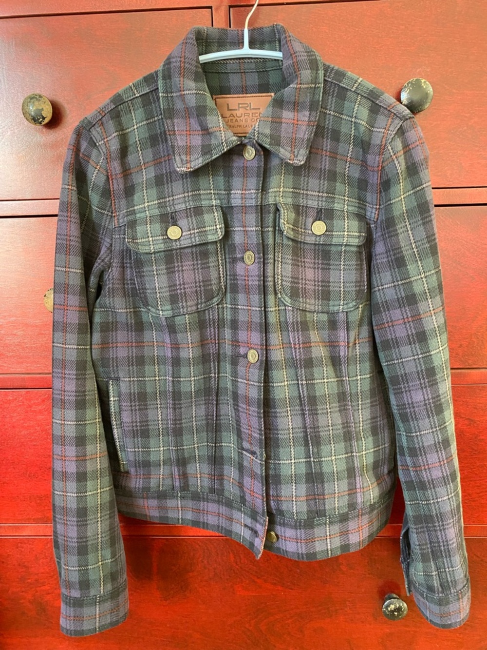 Lauren Ralph Lauren Plaid Button-Front Jean Jacket in